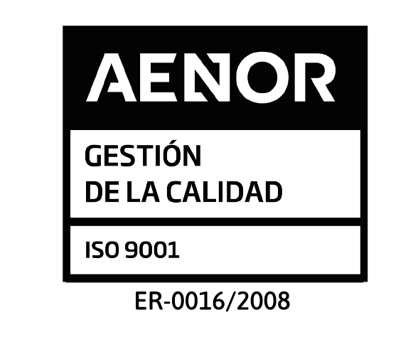 Certificación AENOR en gestión de calidad, que avala la excelencia de nuestros productos y procesos.