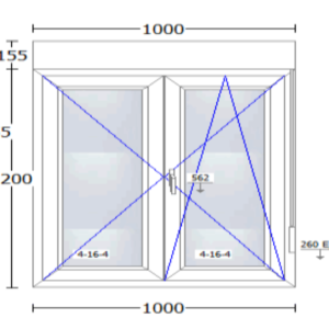 Ventana de PVC de 1000x1355mm