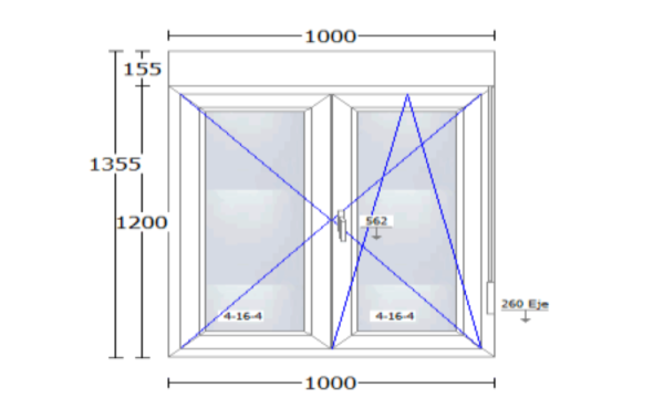 Ventana de PVC de 1000x1355mm