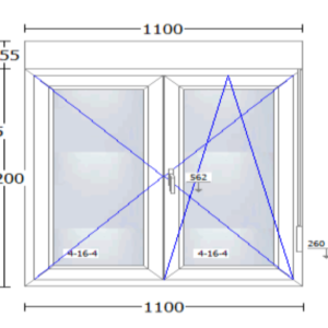 Ventana de PVC de 1100x1355mm