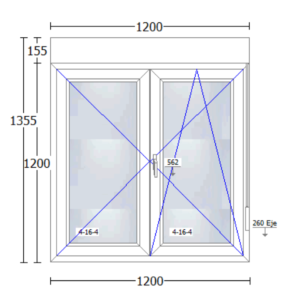 Ventana de PVC de 1200x1355mm