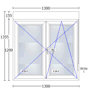 Ventana de PVC de 1300x1355mm