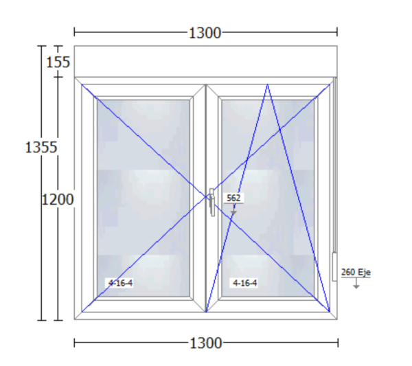 Ventana de PVC de 1300x1355mm