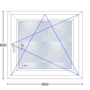 Ventana PVC de 800x800mm