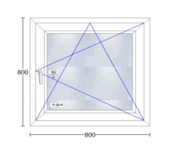 Ventana PVC de 800x800mm