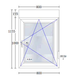 Ventana PVC 800x1155mm