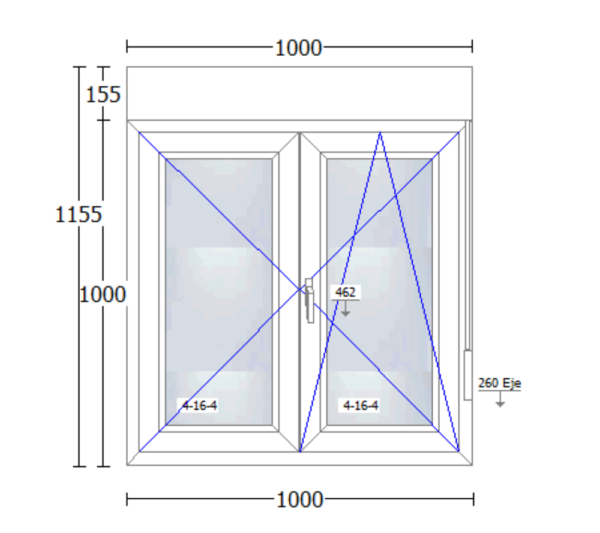 Ventana de PVC 1000x1155mm