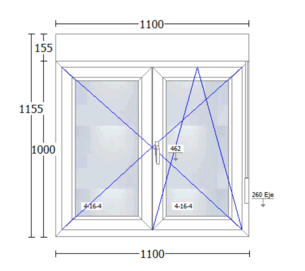 Ventana PVC 1100x1155mm