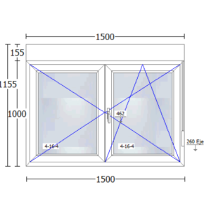 Ventana PVC 1500X1155mm