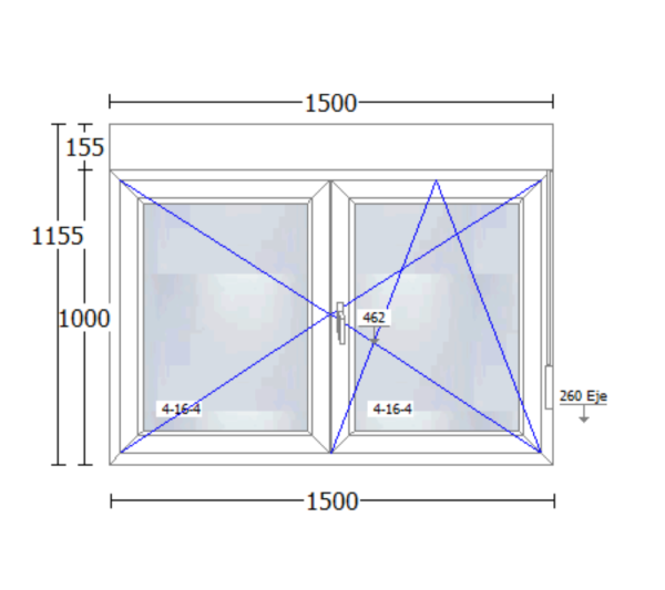 Ventana PVC 1500X1155mm